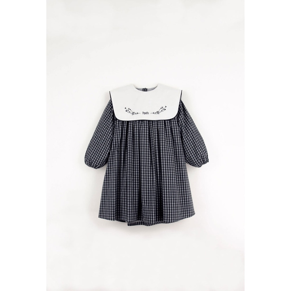 Popelin Girls A-line check dress